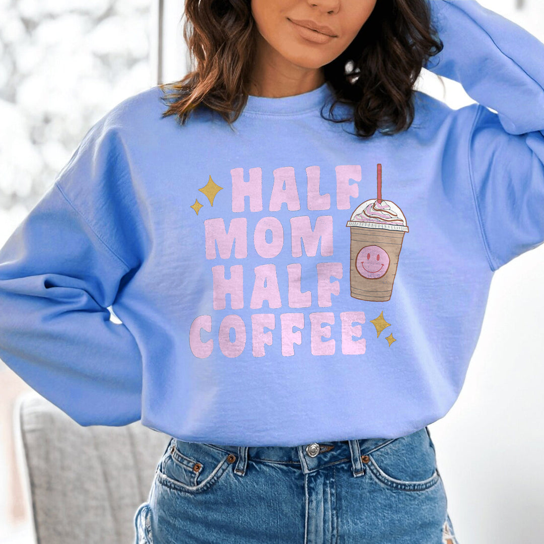 Half Mom Half Coffee Crewneck