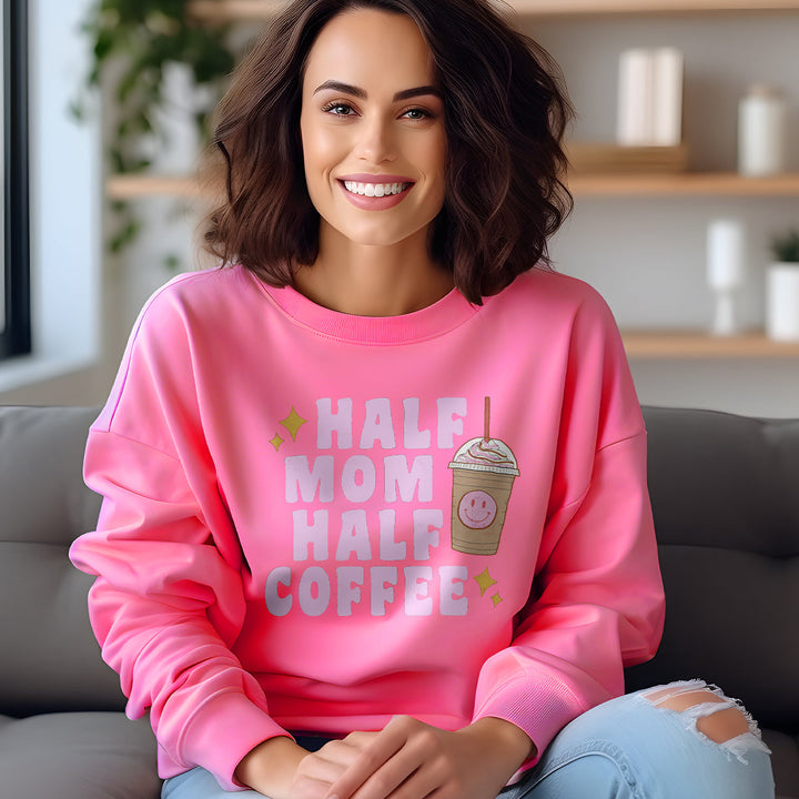 Half Mom Half Coffee Crewneck